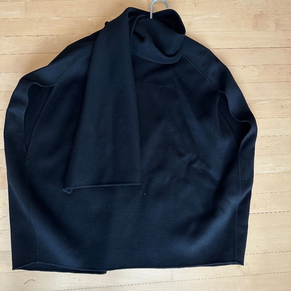 NWT COS black wool cape with scarf, 14,  GP1518 - Picture 5 of 6